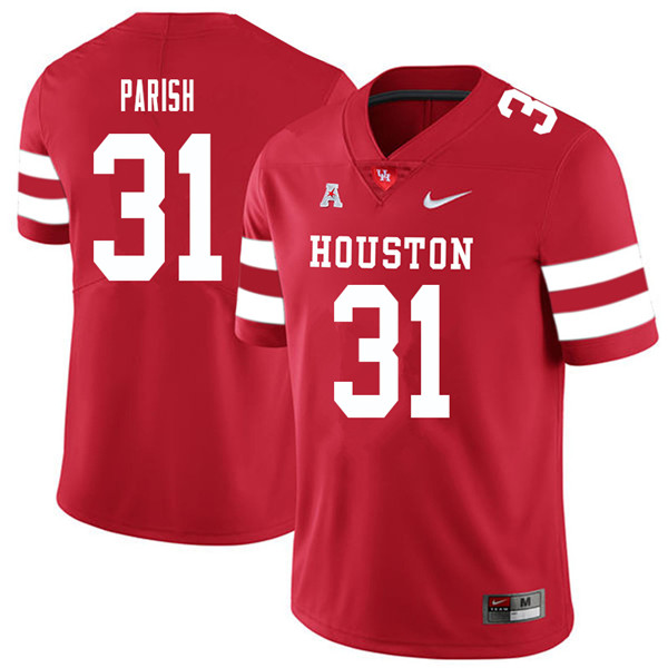 2018 Men #31 Derek Parish Houston Cougars College Football Jerseys Sale-Red